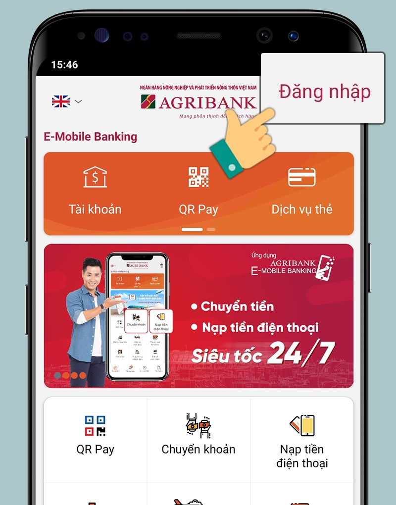 Đăng nhập Agribank Ebanking Mobile