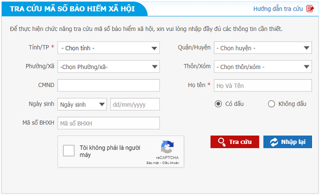 Tra cứu mã số Bảo hiểm xã hội (BHXH)