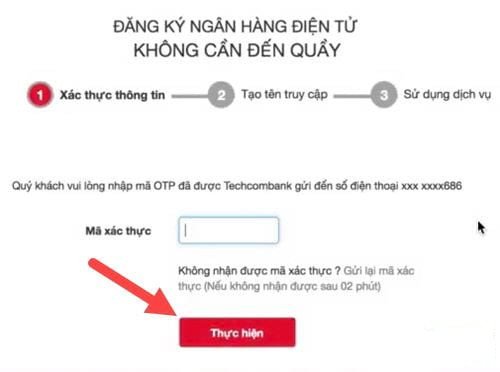 Đăng ký Internet Banking Techcombank