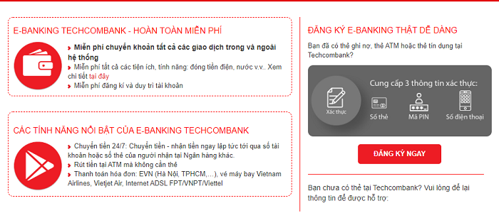 Cách đăng ký internet banking Techcombank