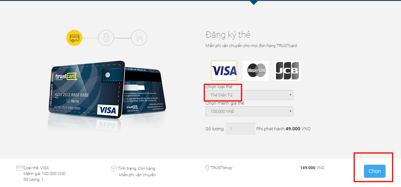 Đăng ký thẻ Visa Ảo Trustcard