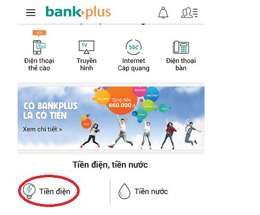 thanh toán tiền điện bằng thẻ tín dụng trên ứng dụng mobile