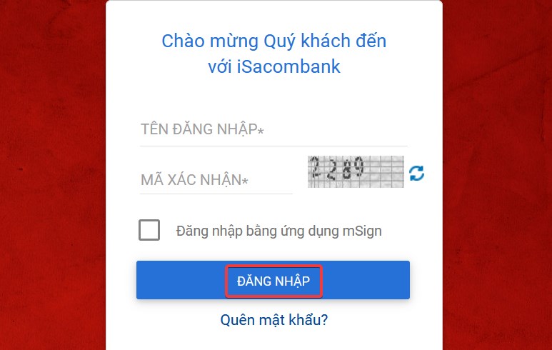 Kiểm tra số dư tài khoản Sacombank qua Internet Banking