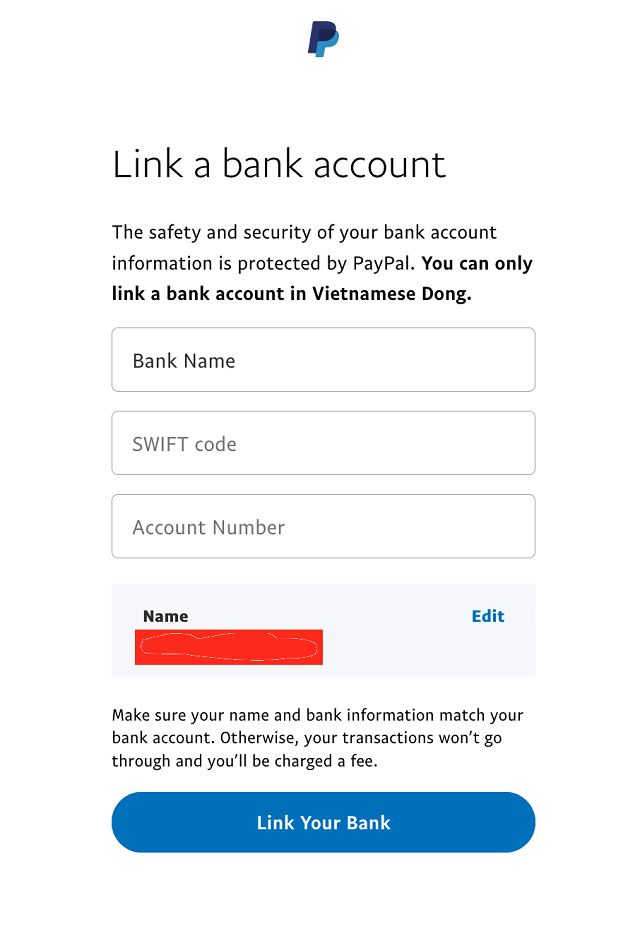 Liên kết Paypal với ngân hàng Vietcombank