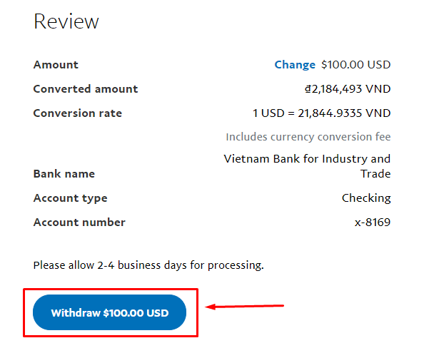 Các bước rút tiền từ Paypal về ngân hàng Việt Nam