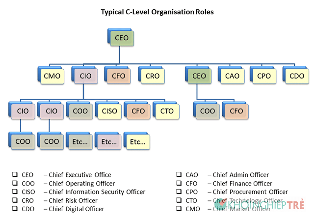 COO và CEO, CFO, CPO, CCO, CHRO, CMO