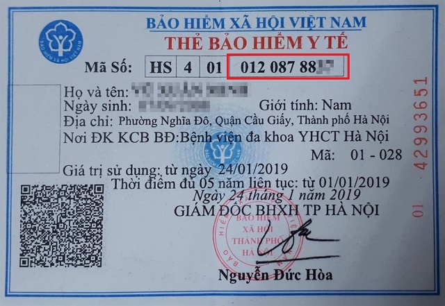 Xem mã số BHXH trên thẻ BHYT