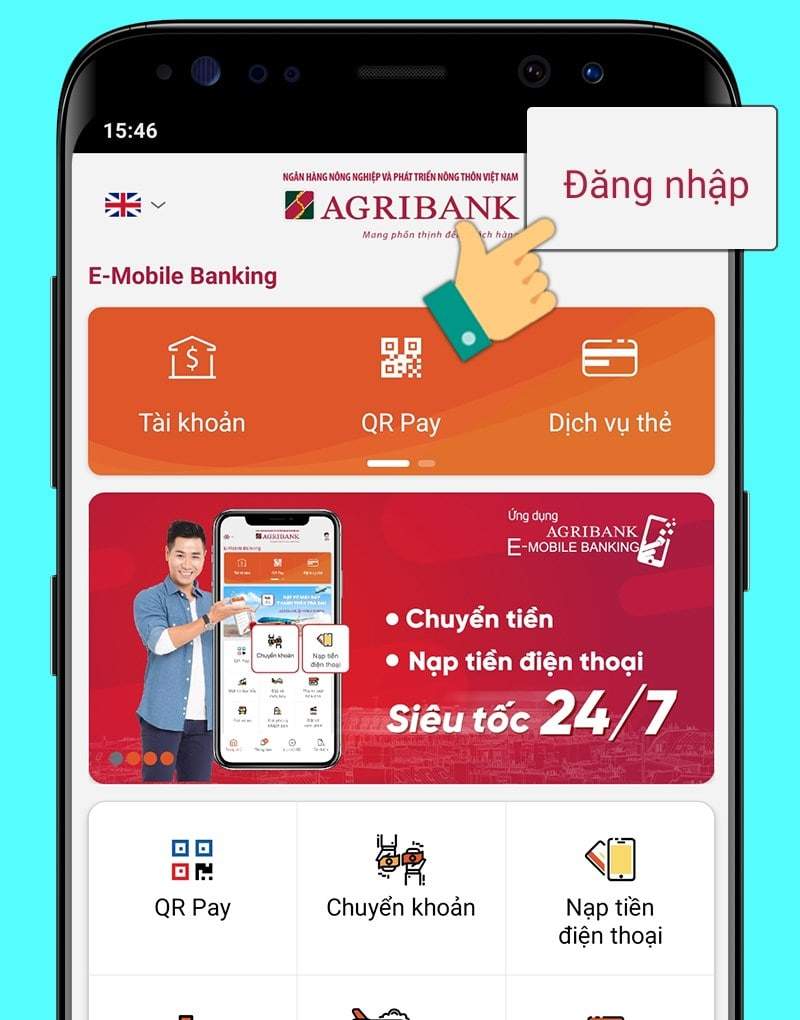 Chuyển tiền qua điện thoại Agribank E-mobile Banking