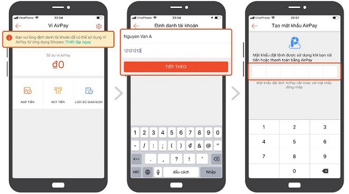 Liên kết ví airpay với shopee