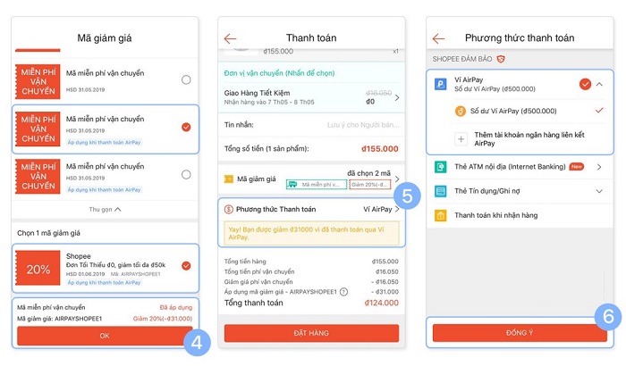 Thanh toán shopee bằng ví airpay