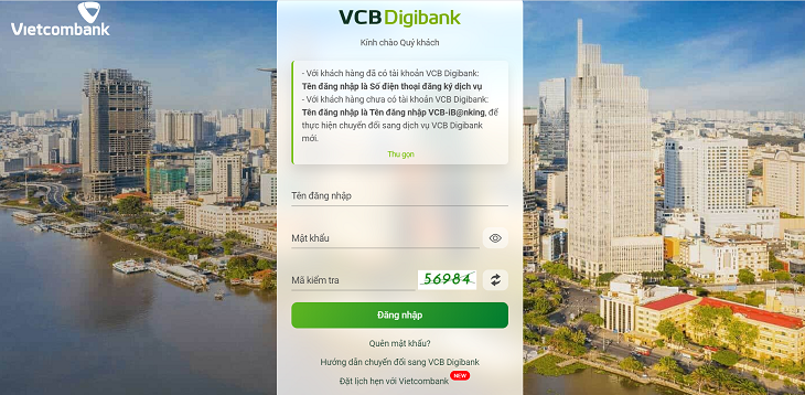 Tra cứu qua VCBDigibank