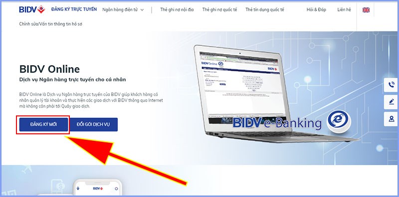 Đăng ký Internet Banking BIDV trên website ngân hàng BIDV