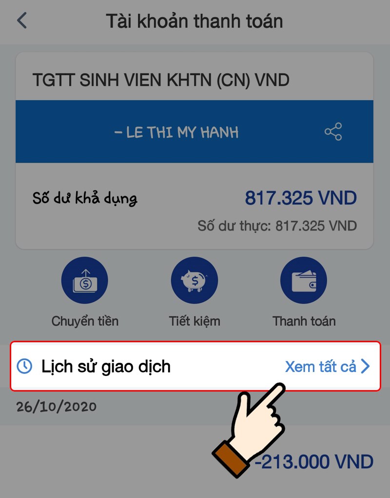 Kiểm tra tài khoản ACB Online