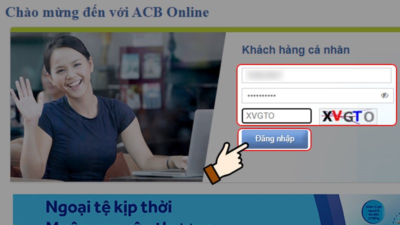 Tra cứu tài khoản ACB trên website