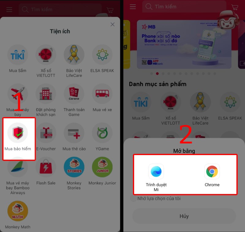 Mua bảo hiểm xe máy online trên ứng dụng My Viettel