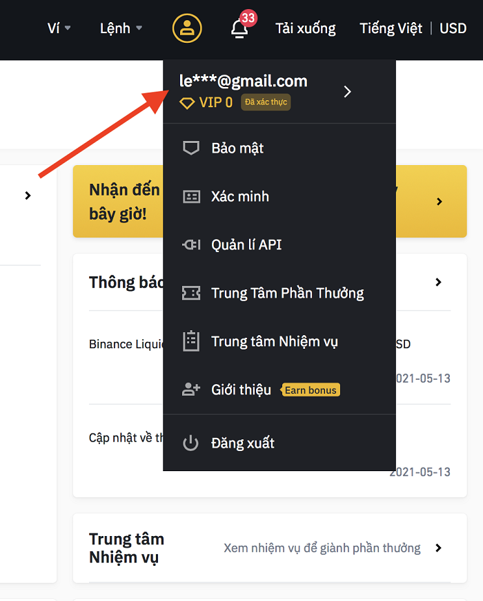 Mua BNB để thanh toán phí giao dịch