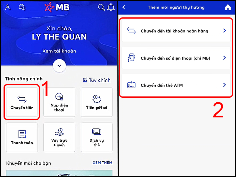 Chuyển khoản 24/7 MBBank