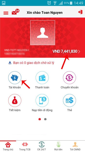 danh sách tài khoản