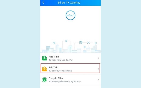 Chọn “Rút tiền”