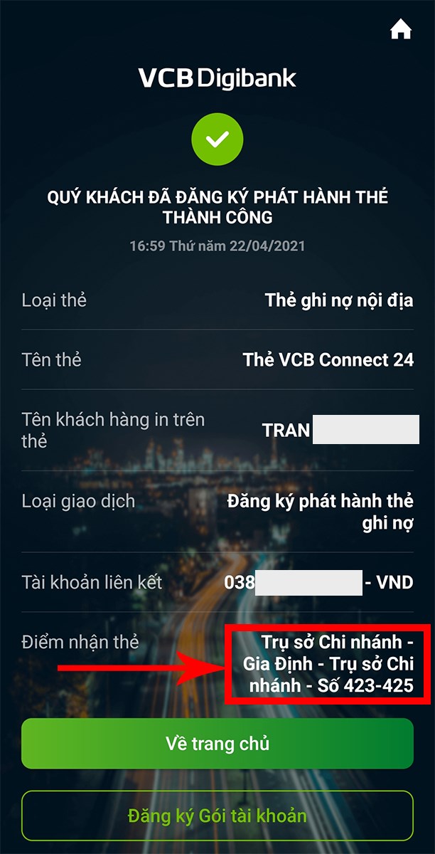 Đăng ký online thành công