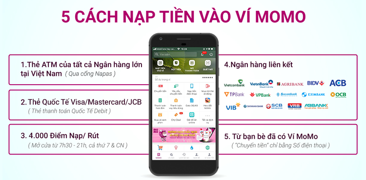 Nạp tiền vào ví Momo miễn phí