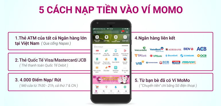 Nạp tiền vào ví Momo miễn phí