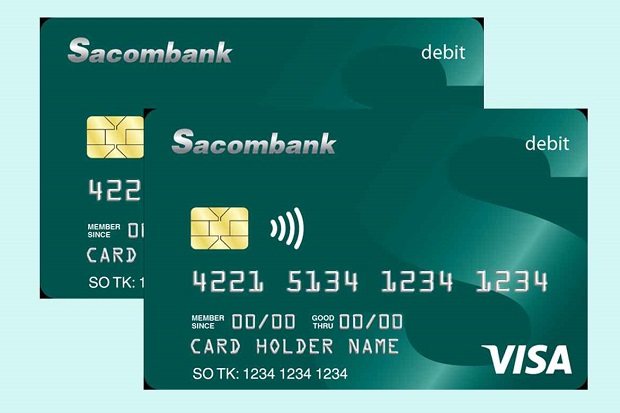 Thẻ Visa Sacombank màu xanh lá