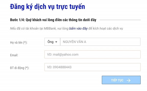 Hướng dẫn cách làm thẻ ngân hàng MBBank Online