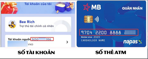 Phân biệt số tài khoản và số thẻ ngân hàng MBBank