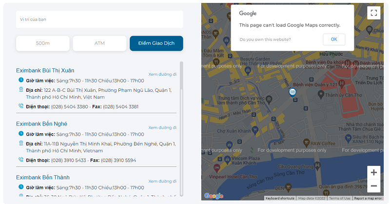 Cách tra cứu chi nhánh, phòng giao dịch ngân hàng Eximbank