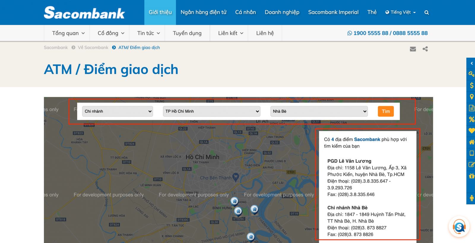 Hướng dẫn tra cứu số Hotline Sacombank các chi nhánh, phòng giao dịch