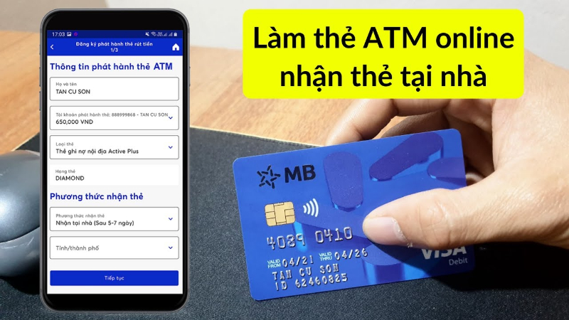 Làm thẻ Visa Debit MBBank online