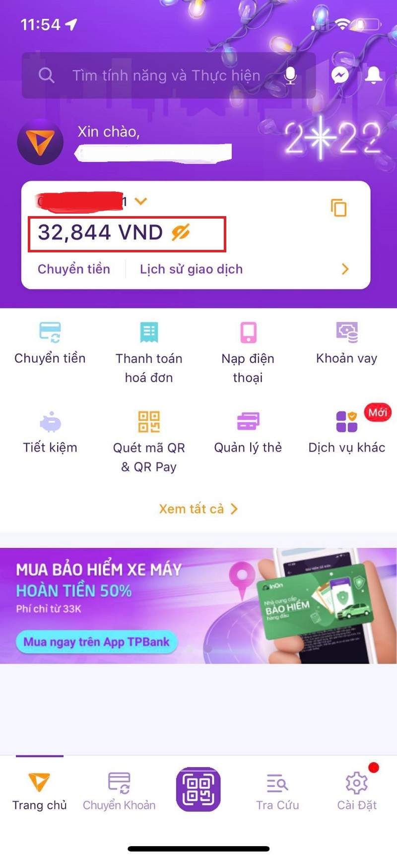 Kiểm tra tiền trong thẻ ATM trên điện thoại bằng Mobile banking