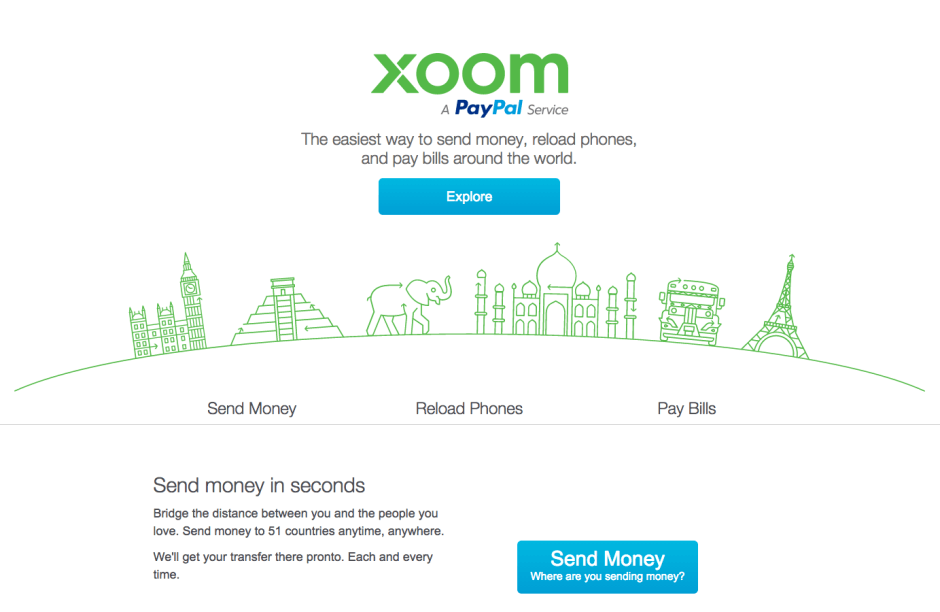 Chuyển tiền/nhận tiền thông qua dịch vụ Xoom của Paypal