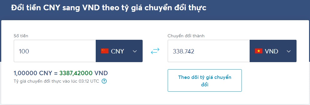 Sử dụng các website quy đổi tỷ giá trực tuyến