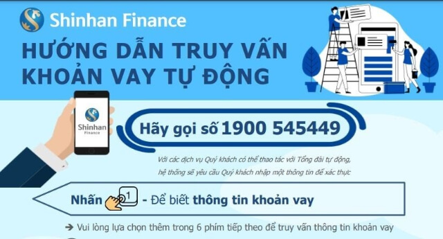 Tra cứu thông tin khoản vay Shinhan Finance qua tổng đài 