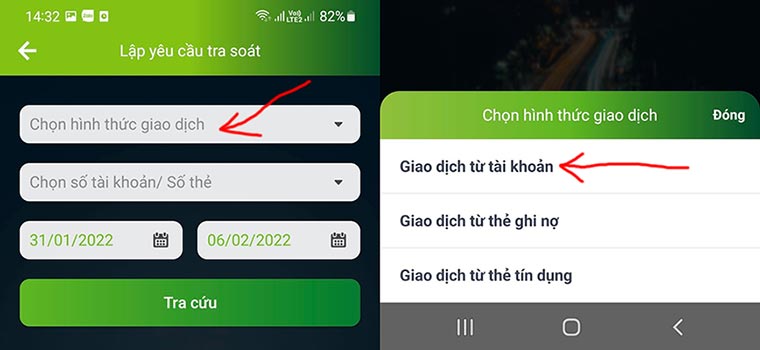 Giao dịch từ tài khoản