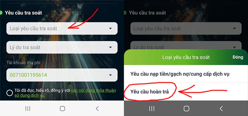 Yêu cầu hoàn trả