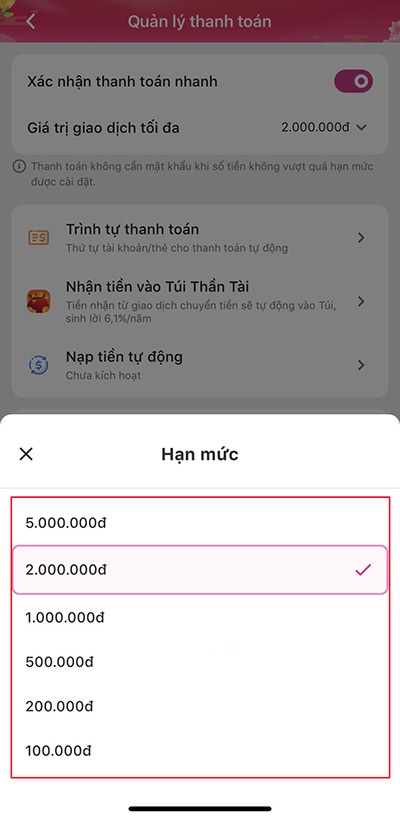 Chọn hạn mức phù hợp với bản thân